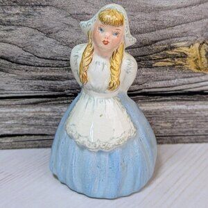 Vintage Blue Dutch Girl Figurine Blonde Braids 1952